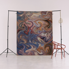Mira Mavi Bej Temalı Çok Renkli Soyut Dalgalı Spiral Desenli Kreatif Modern Dekoratif Halı Mira 2363 150×250