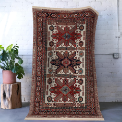 Bordo Temalı Geleneksel Motif Etnik Desenli Vintage Dekoratif Halı 1642 150×250
