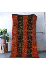 Mira Kırmızı Kahve Temalı Şerit Desen Geleneksel Motifli Vintage Dekoratif Halı Mira 1580 130×190