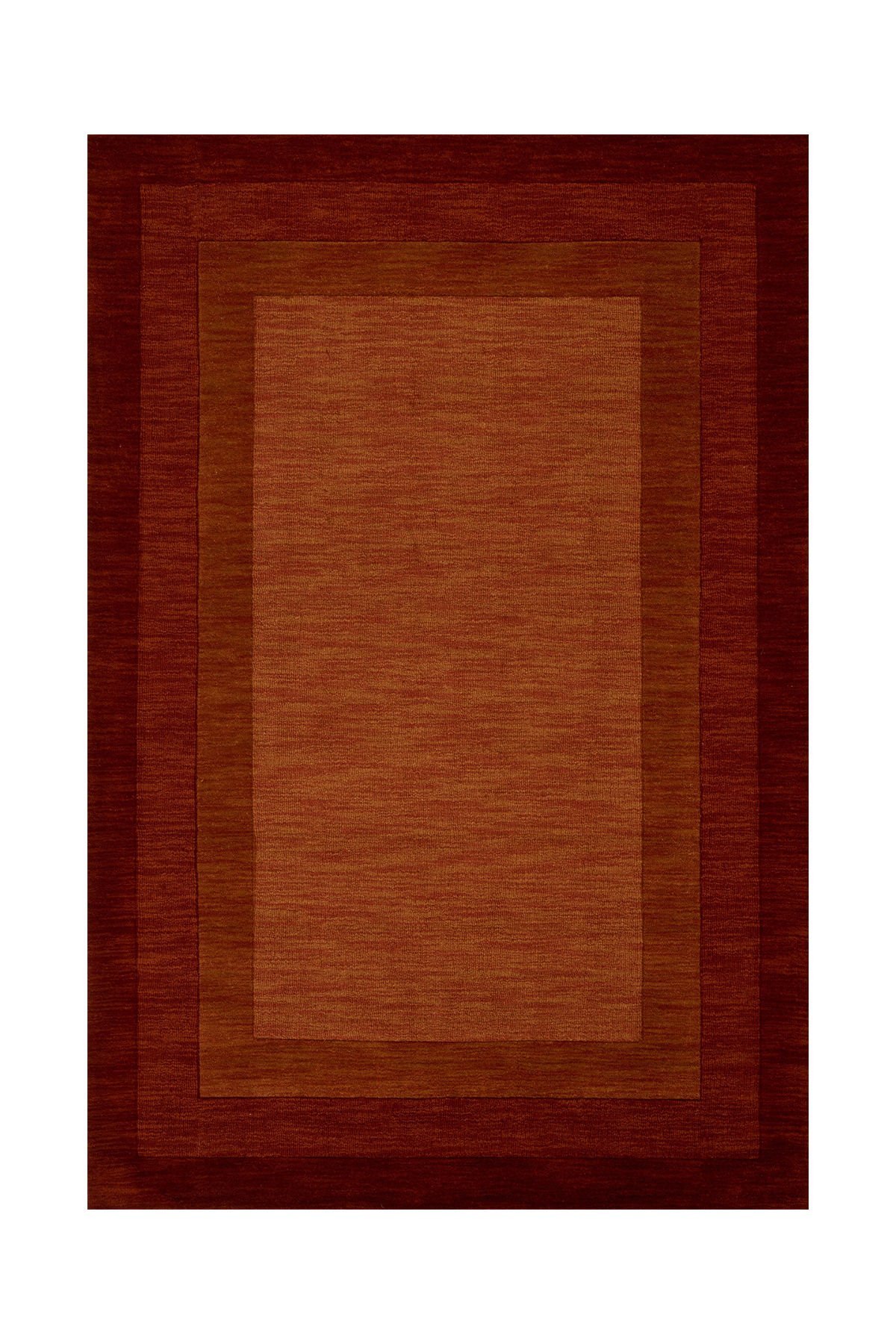 Turuncu Bordo Çerçeveli Dokuma Taban Dijital Baskılı Halı Mira 1363 155×260