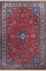 Mira Kırmızı Mavi Temalı Geleneksel Motif Desenli Kreatif Vintage Dekoratif Halı Mira 2914 150×230