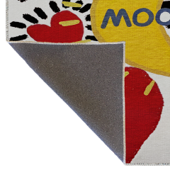 Mira Çok Renkli Moon Yazılı Kırmızı Kalp Sarı Hilal Ay Desenli Modern Dekoratif Halı Mira 2299 100×200