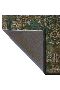 Berlin Koyu Yeşil Temalı Geleneksel Motif Etnik Desenli Vintage Dekoratif Halı 1593 100×150