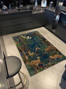 Berlin Goblen Tasarım Orman Temalı Geyik Tilki ve Baykuş Desenli Vintage Dekoratif Halı 5180 120x200