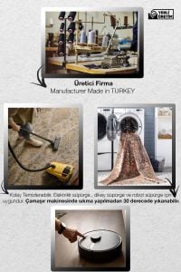 Berlin Goblen Tasarım Orman Temalı Geyik Tilki ve Baykuş Desenli Vintage Dekoratif Halı 5180 120x200