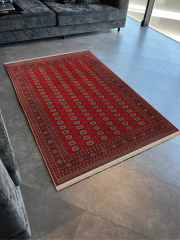 Mira Kırmızı Temalı Geleneksel Motif Desenli Saçaklı Vintage Dekoratif Halı Mira 2700 155×240