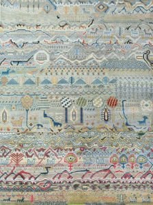 Barcelona Koleksiyonu Çok Renkli Karma Etnik Motifler ve Figürler Desenli Vintage Dekoratif Halı 21 155×260