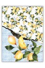 Limon Ve Blue Blanc Tema Dijital Baskı Dekoratif Dokuma Taban Halı Mira 1288 150×250