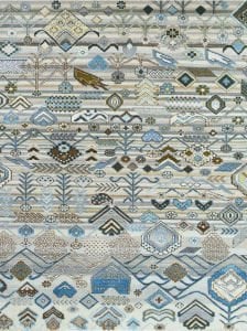 Barcelona Koleksiyonu Soft Renklerde Karma Figürler ve Motifler Desenli Vintage Dekoratif Halı 62 155×230